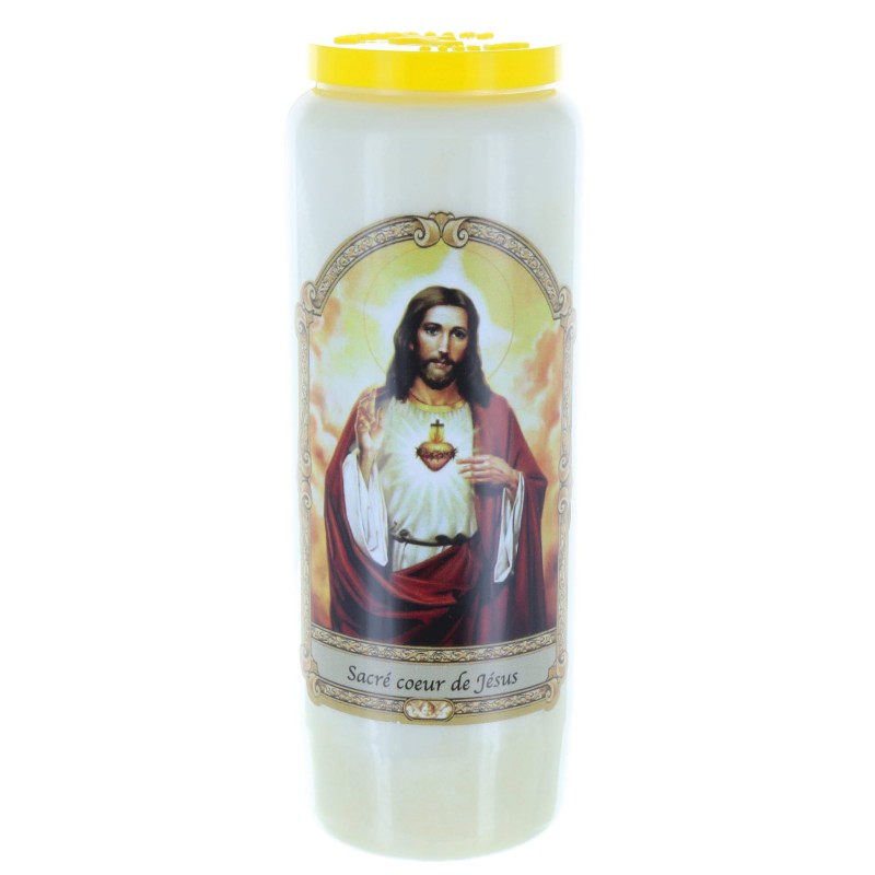 Candela di Novena Sacro Cuore di Gesù 17,5 cm