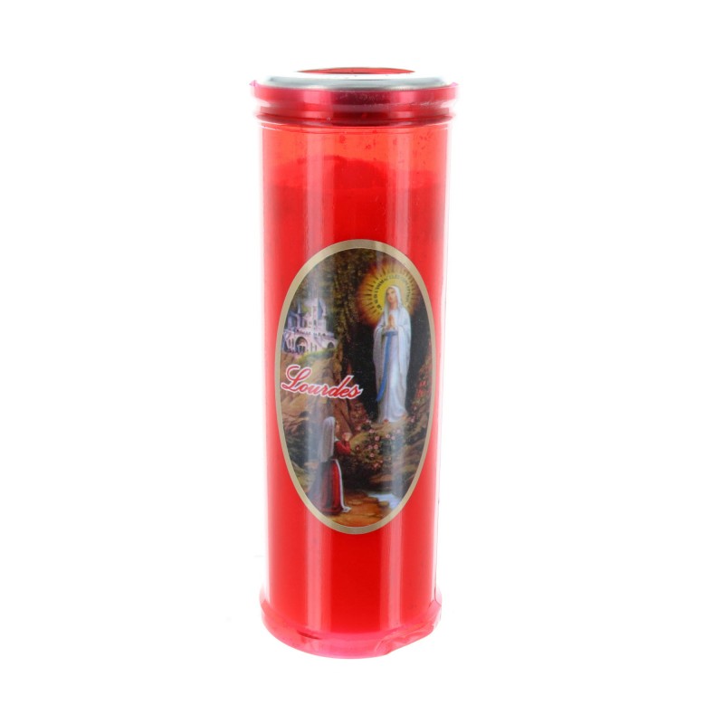 Our Lady Apparition red votive candle 19 cm