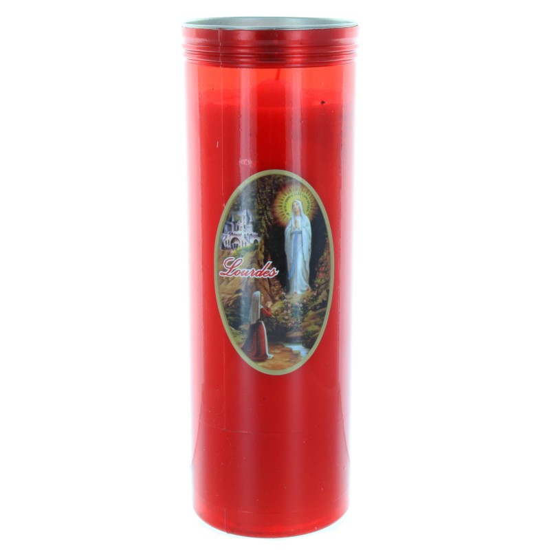 Lourdes red votive candle 24 cm