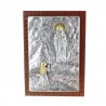 Cadre religieux Apparition de Lourdes argentée 7 x 10 cm