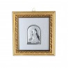 Quadro religioso di legno Apparizione di Lourdes argentata 11,4 x 12,2 cm