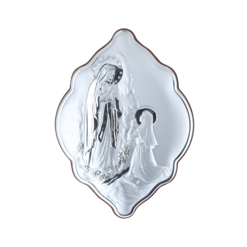 Lourdes Apparition original silver religious frame 14 x 21 cm