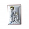 Quadretto religioso Apparizione di Lourdes argentato colorato 4 x 6 cm