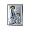 Quadro religioso Apparizione di Lourdes argentata 8 x 11 cm