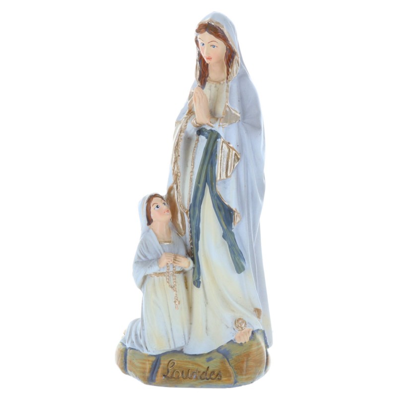 Lourdes Apparition resin statue antique style 13 cm
