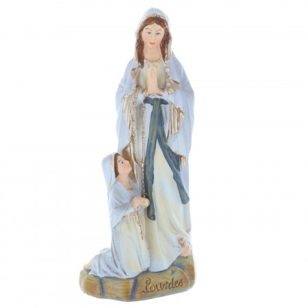 Lourdes Apparition resin statue antique style 13 cm