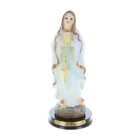 Statue Vierge Marie avec chapelet en résine 13 cm