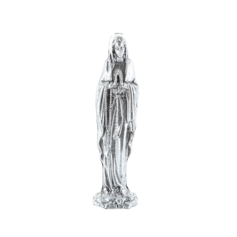 Our Lady of Lourdes pocket metal statue 4 cm
