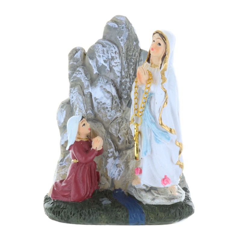 Statue Vierge Marie et Grotte de Lourdes en résine 8,5 cm