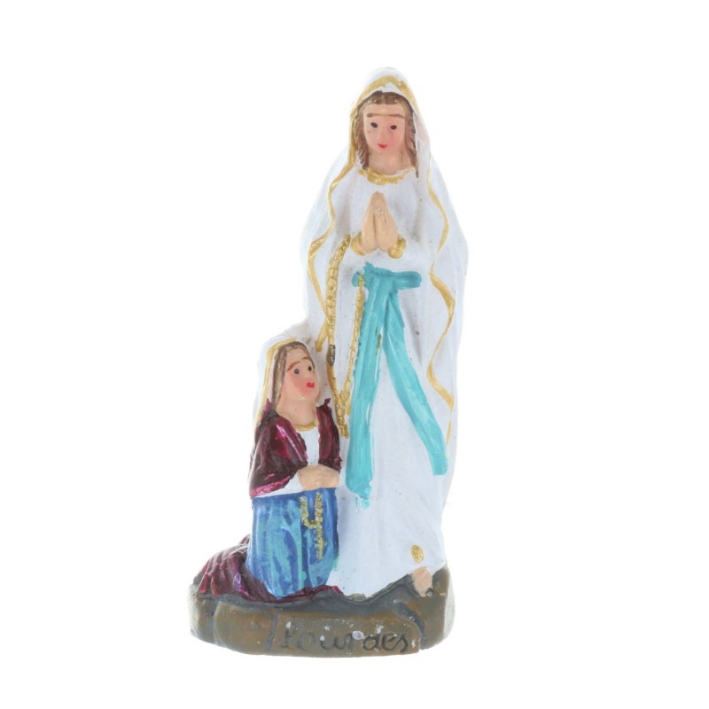 Statua Apparizione di Lourdes in resina colorata 6 cm