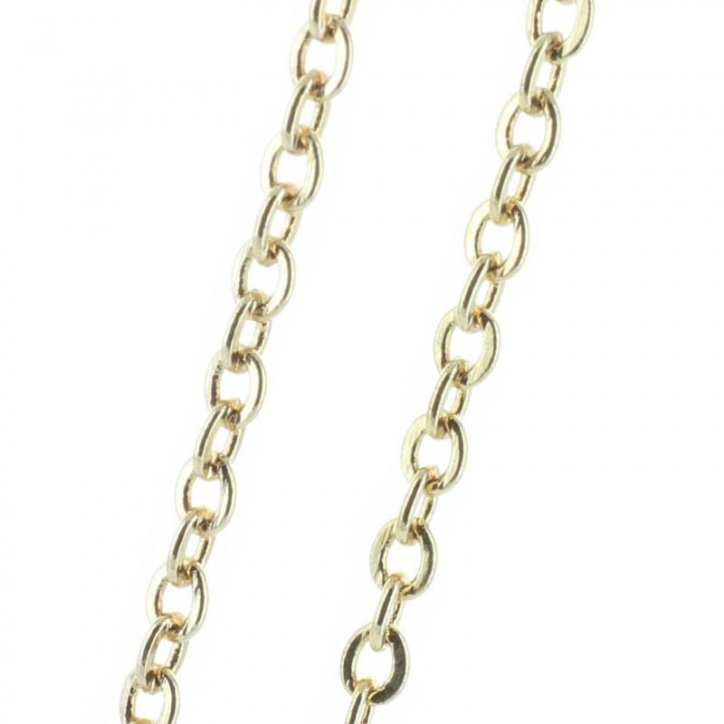 Gold metal chain 50 cm, forçat-link