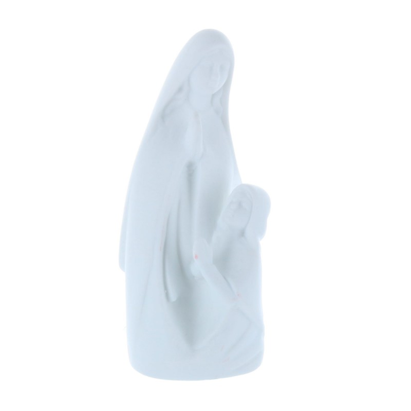 Statua Apparizione di Lourdes in porcellana bianca 12 cm