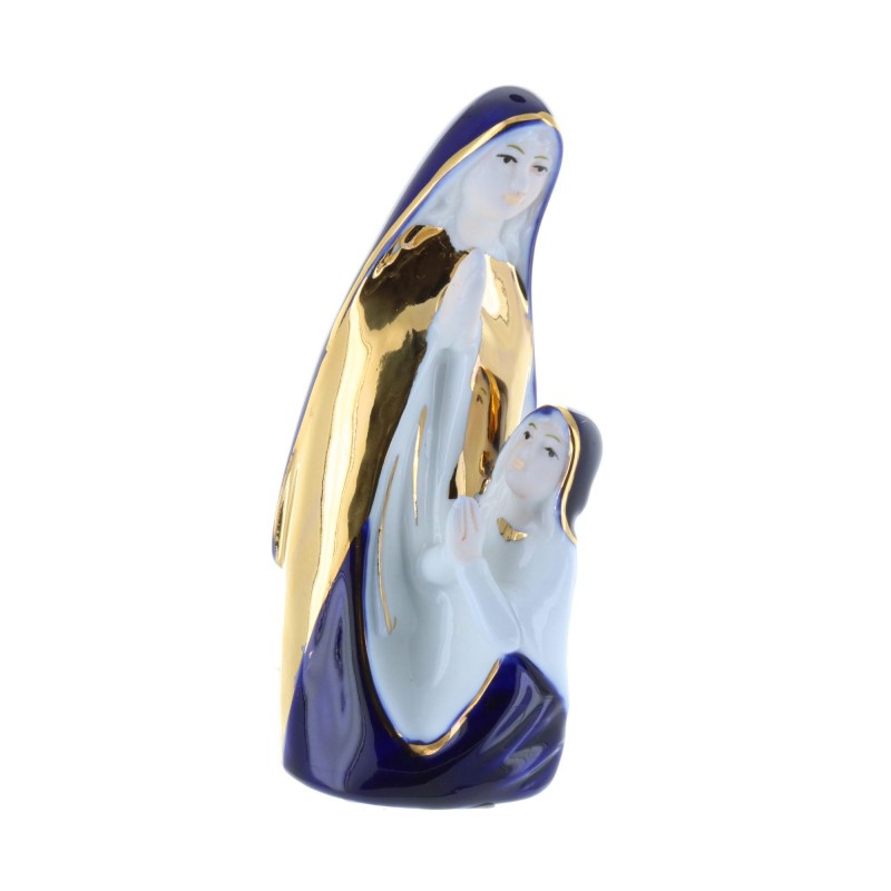 Lourdes Apparition golden porcelain statue 12 cm