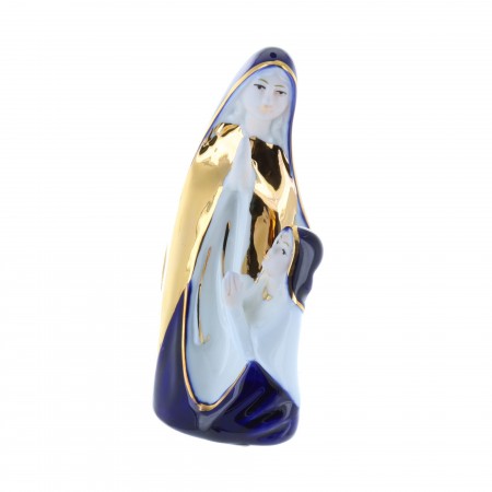 Statue Apparition de Lourdes en porcelaine dorée 12 cm
