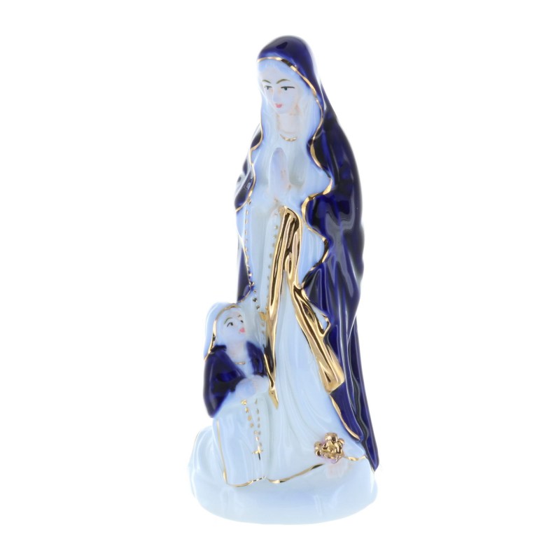 Statua Apparizione di Lourdes in porcellana realistica 18 cm