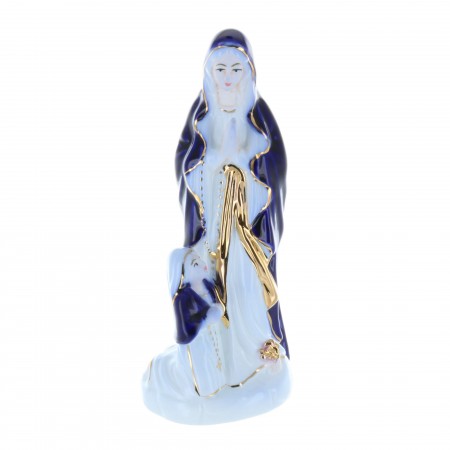 Statue Apparition de Lourdes en porcelaine réaliste 18 cm