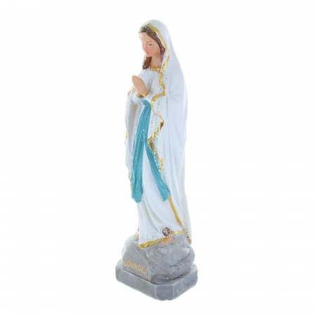 Our Lady of Lourdes sequined resin statue 15 cm