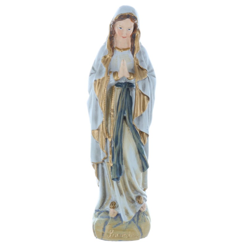 Our Lady of Lourdes resin statue, antique style 13 cm