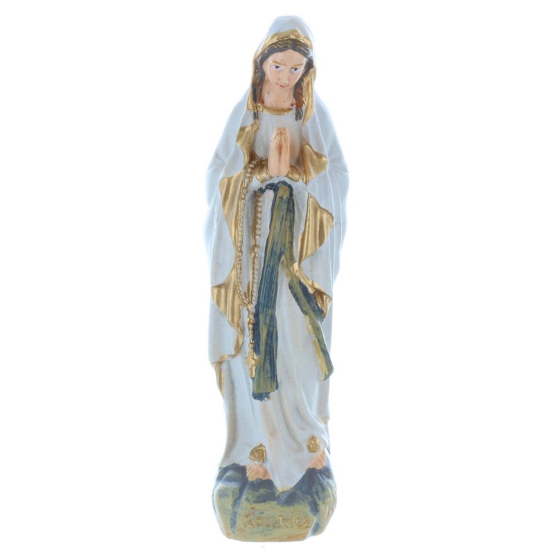 Our Lady of Lourdes resin statue, antique style 10 cm