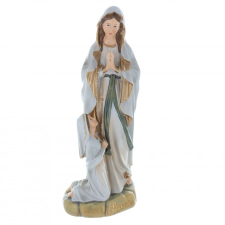 Statua Apparizione di Lourdes in resina stile antico 25 cm