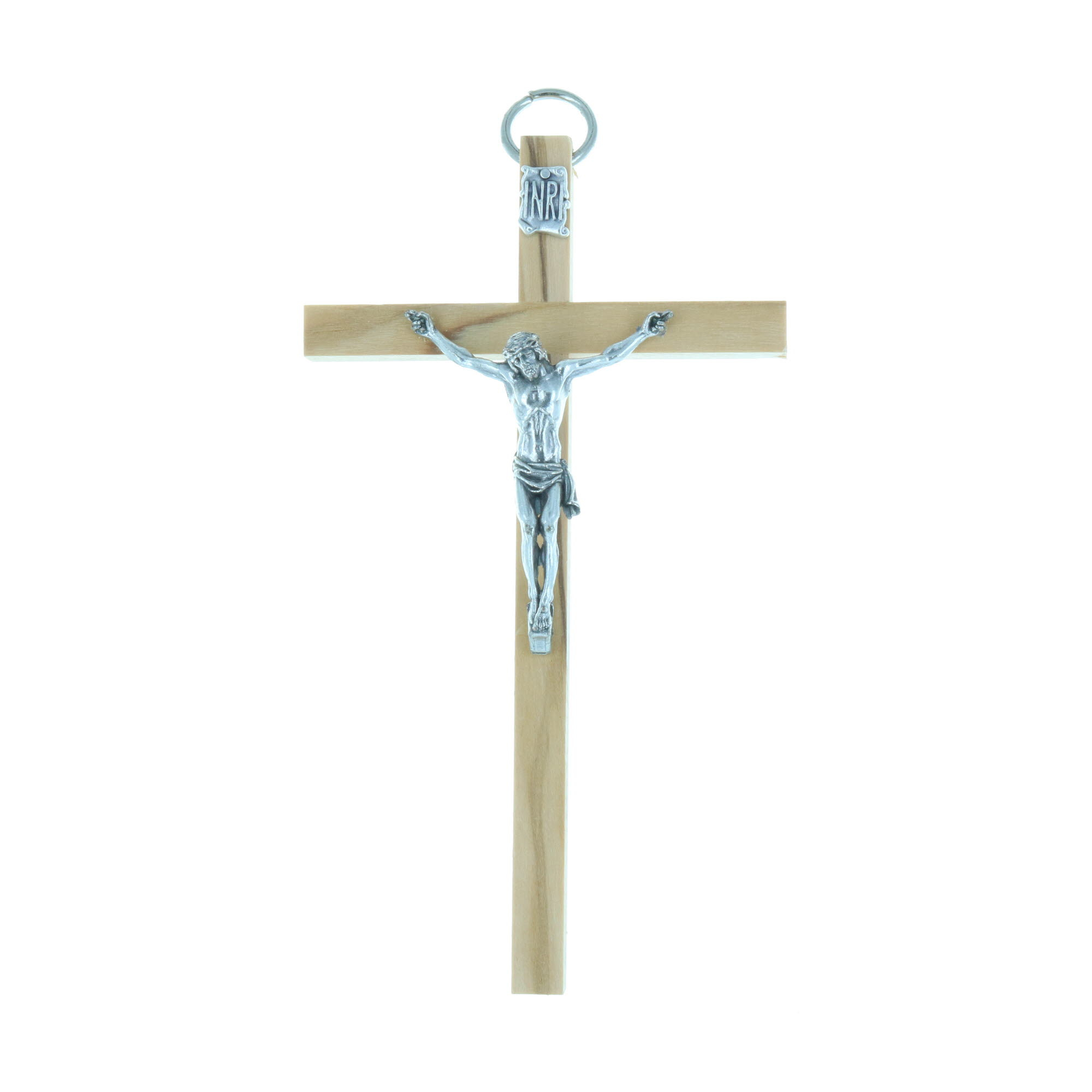 40mm Junker Kirchenbedarf Crucifix Bois Pendentif Christ en Bois taillé en Relief Croix Tau sur Cordon en Bois dolivier 