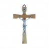 Crucifix bois et Christ argenté 17 cm