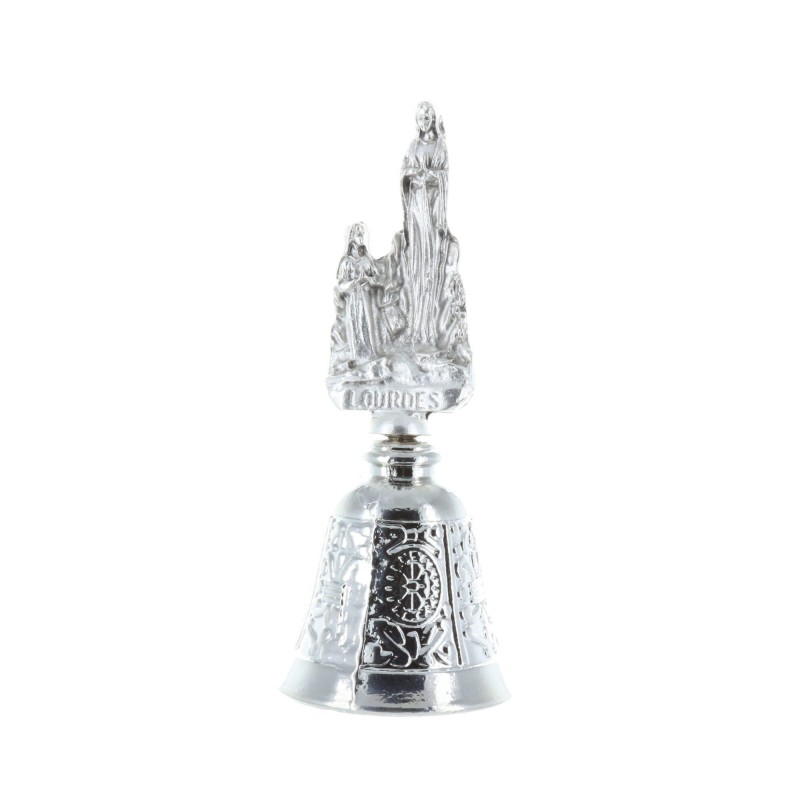 Lourdes Apparition silvery metal bell