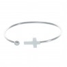 Fancy bracelet open silvery bead with a cross