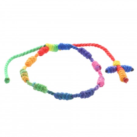 Bracelet dizainier en corde multicolore