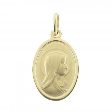 Gold-plated medal, Lourdes Apparition and Our Lady Portray