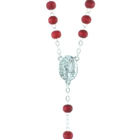 Rose-scented rosary in a glass bottle
