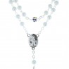 Metal rosary jeweled beads, strass colour paters and Lourdes Apparition centerpiece