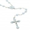 Communion rosary white heart-shaped beads