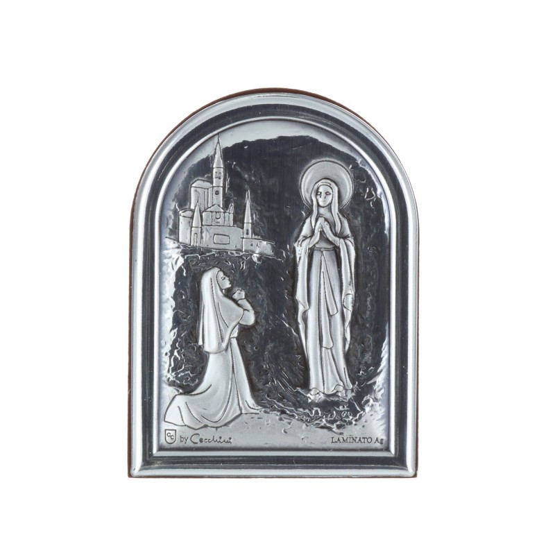 Lourdes Apparition and Basilica religious picture frame 4.5 x 6 cm
