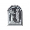 Cadre religieux en bois Apparition de Lourdes et Basilique 4,5 x 6 cm