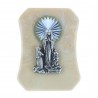 Chevalet religieux en résine Apparition de Lourdes argentée 4,5 x 6 cm