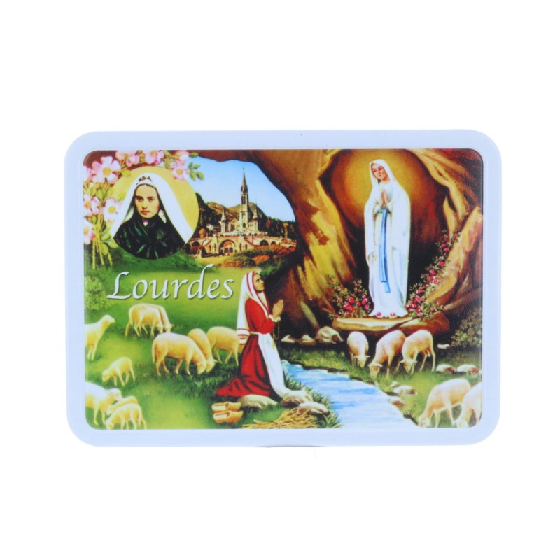 Confezione di prelibatezze, scatola Apparizione di Lourdes, e biscotti 120 g