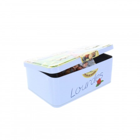 Bonbons Cailloux du Gave aux fruits 250 g en boîte à sucre de Lourdes.