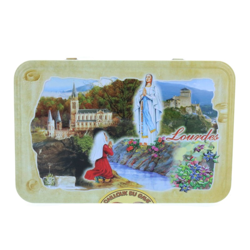 250 g fruit Gave pebbles candy and Lourdes metal box