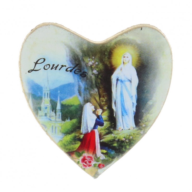 Magnet a forma di cuore e Apparizione di Lourdes