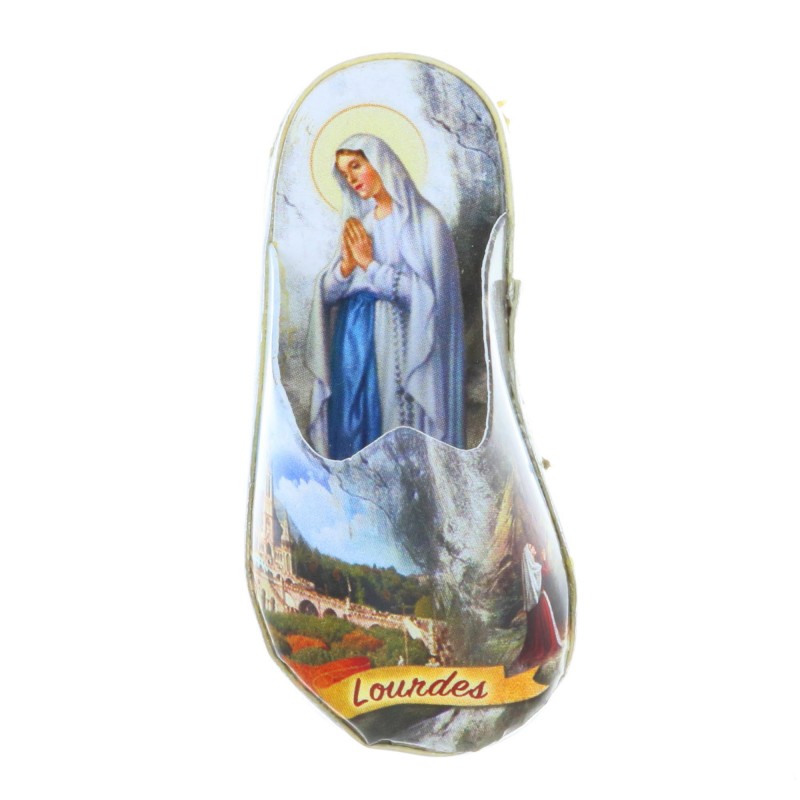 Magnet en forme de pantoufle, Vierge Marie et Basilique de Lourdes