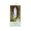 Cadre religieux en bois la Vierge Marie dans la Grotte de Lourdes 6 x 12 cm