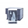 Cubo di vetro inciso laser 3D Apparizione e Basilica di Lourdes 4,5 cm