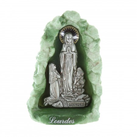 Grotto of Lourdes and Apparition resin religious picture frame 8 x 12 cm