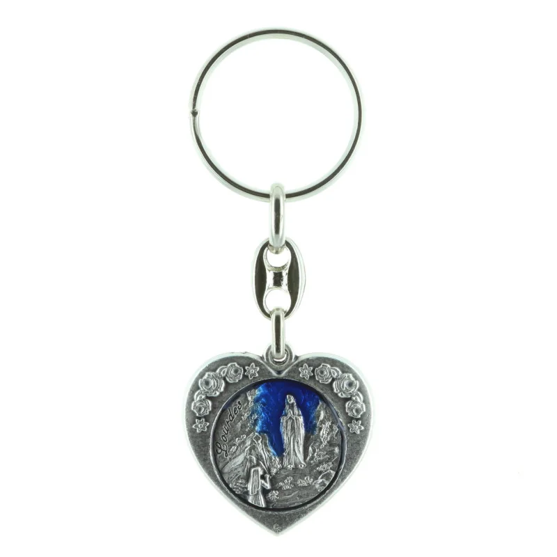 Heart-shaped key-ring and Lourdes Apparition