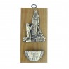 Acquasantiera legno Apparizione di Lourdes dorata 10 x 20 cm