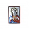 Our Lady Sacred Heart silvery religious frame 4 x 6 cm