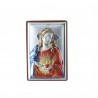 Cadre religieux Sacré Coeur de Jésus argenté 4 x 6 cm