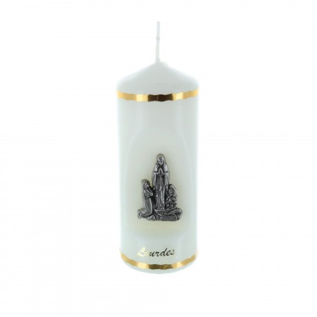 Religious candle Lourdes Apparition subjects 11 cm