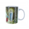 White mug Apparition and Basilica of Lourdes